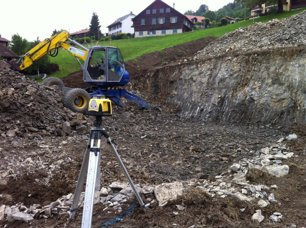 Terrassement pour la construction d'un chalet